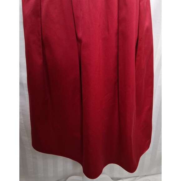 Vintage David's Bridal Dress Halter Pleated Fit & Flare Candy Apple Size 14 - Picture 4 of 14